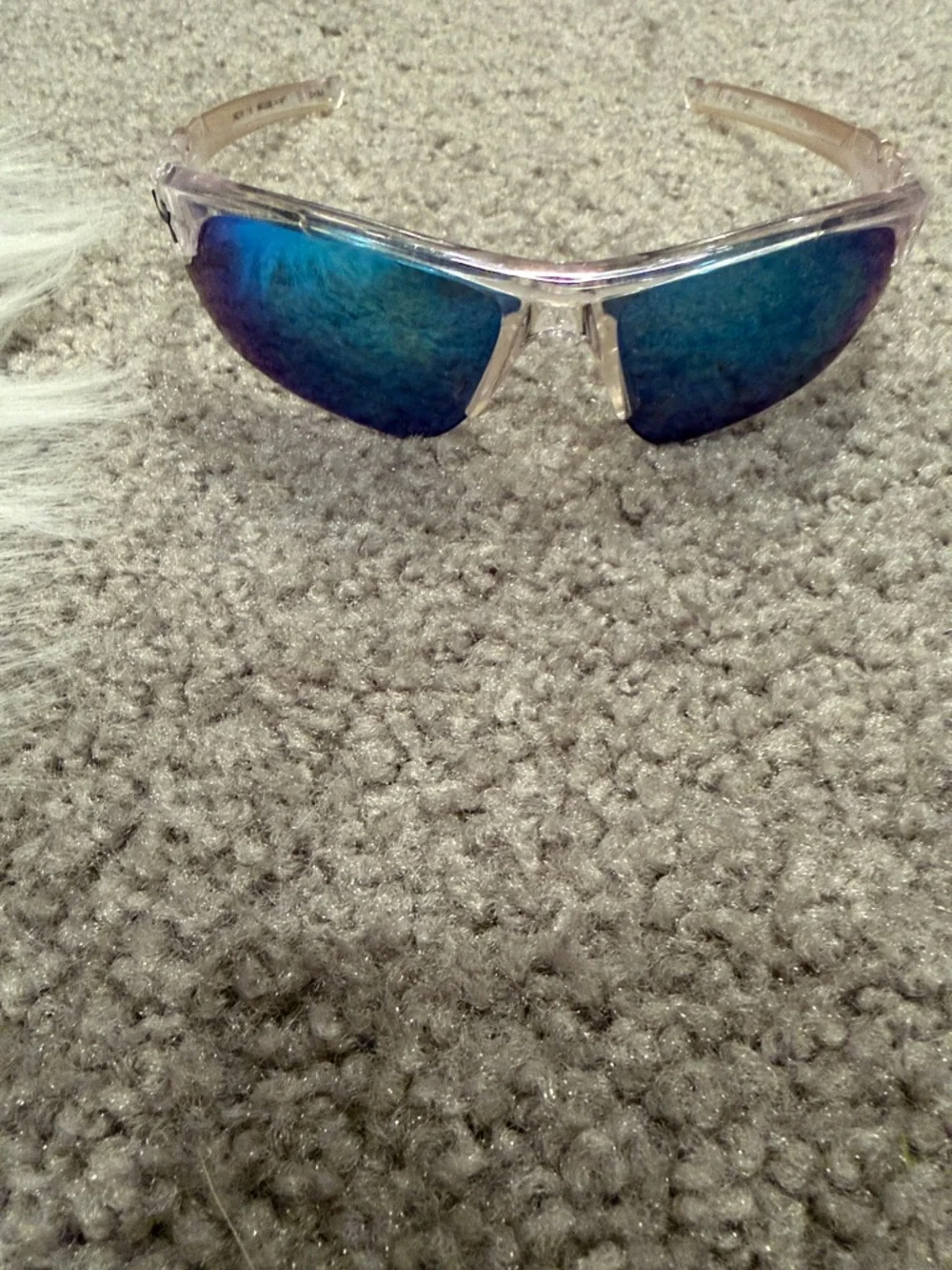 Under Armour Kids Sunglasses Clear Frame Blue Mirrored Lenses